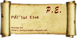 Pályi Elek névjegykártya